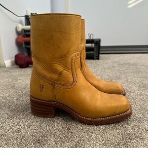 Frye Banana Yellow Leather Campus Boots Short